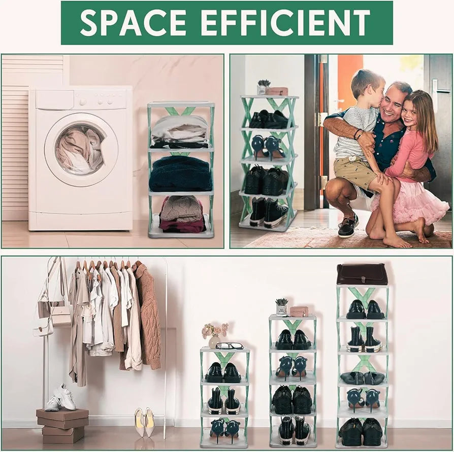 Adjustable Plastic Shoe Rack for Home | Foldable & Durable Multipurpose Shoe Organizer Stand