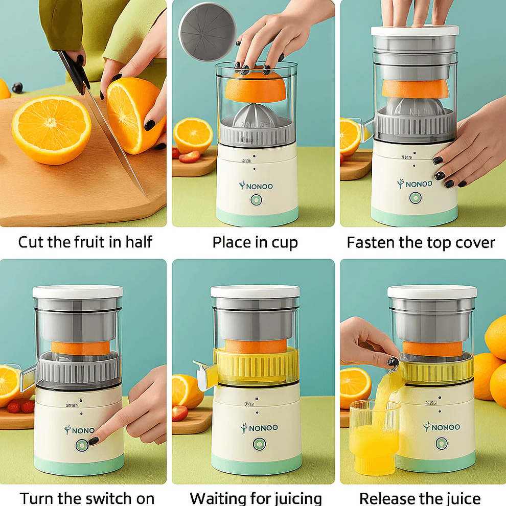 Electric Orange Juicer Machine | Wireless Citrus Press Juicer | for Home & Kitchen