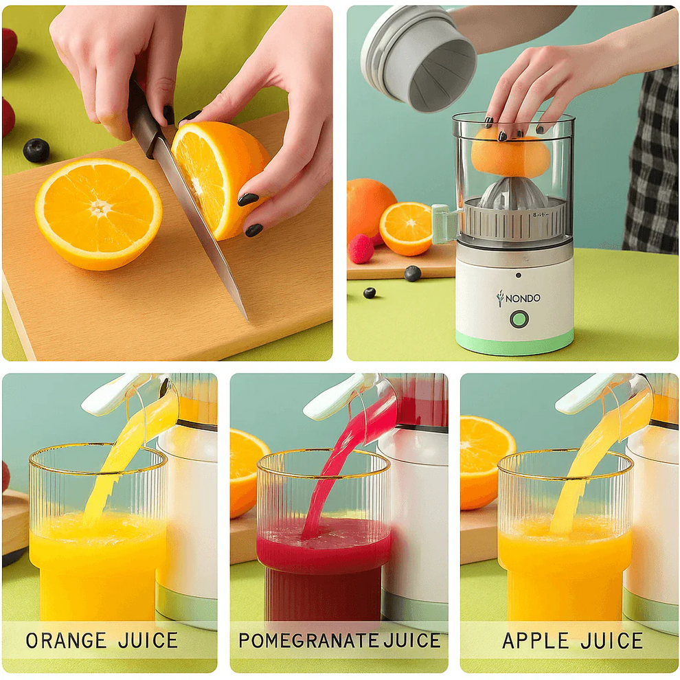 Electric Orange Juicer Machine | Wireless Citrus Press Juicer | for Home & Kitchen